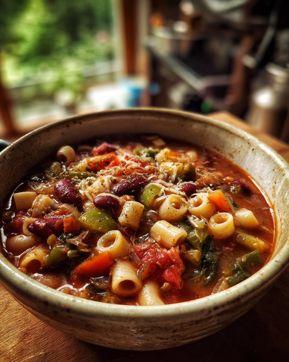 Italian Minestrone Soup (Vegetable Soup) - detail 3