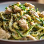 Keto Chicken Alfredo with Zucchini Noodles