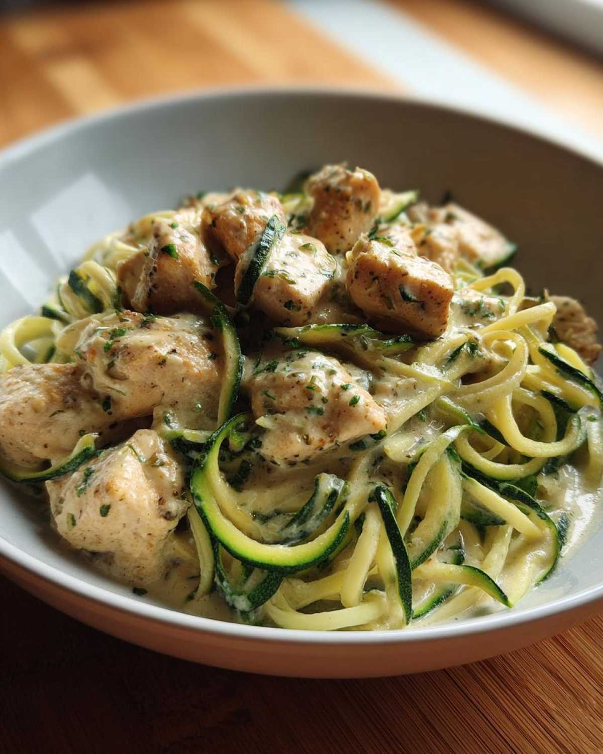 Keto Chicken Alfredo with Zucchini Noodles - detail 2