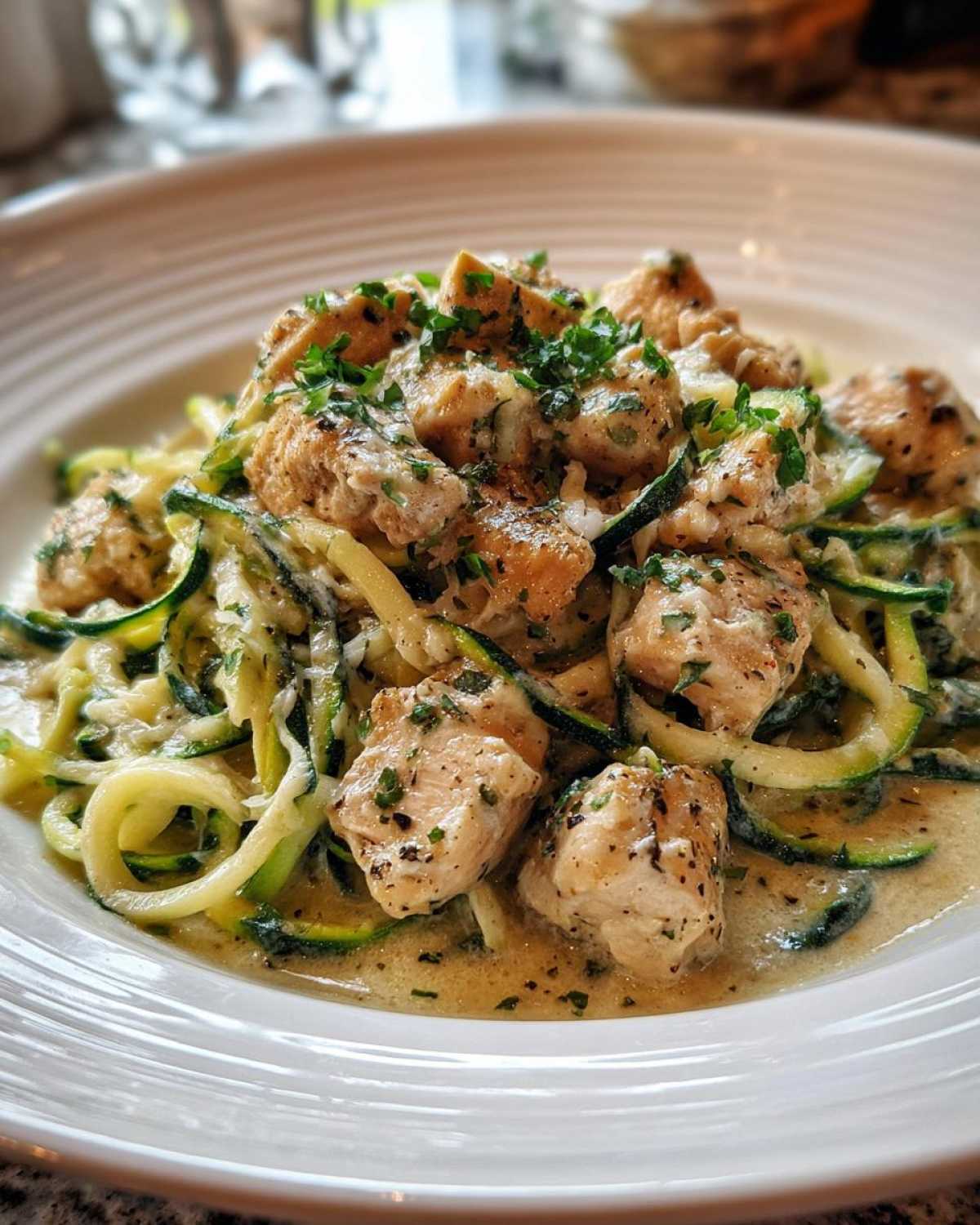 Keto Chicken Alfredo with Zucchini Noodles - detail 3
