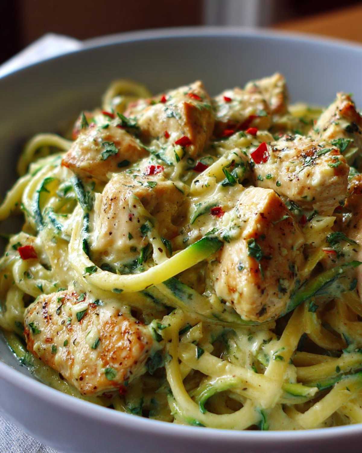 Keto Chicken Alfredo with Zucchini Noodles - detail 4