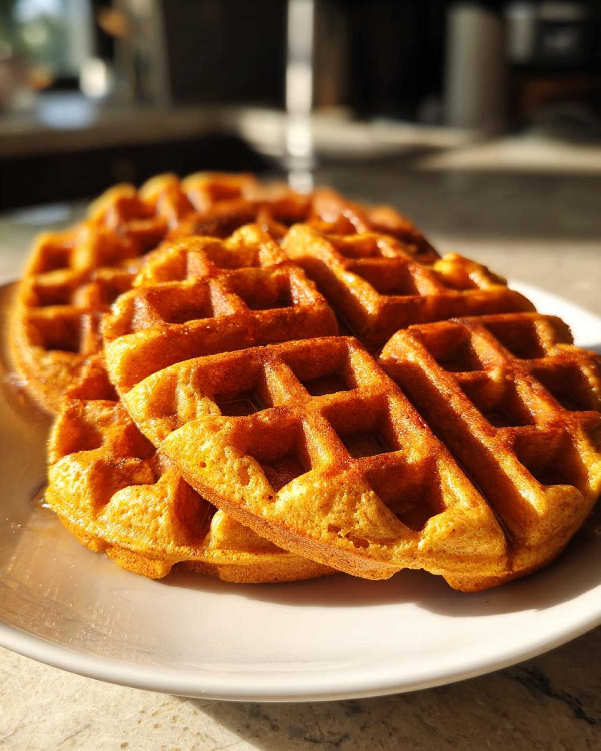 Keto Pumpkin Spice Waffles - detail 1