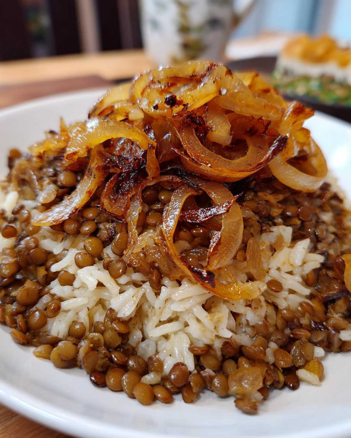 Lebanese Mujadara (Lentils and Rice) - detail 1