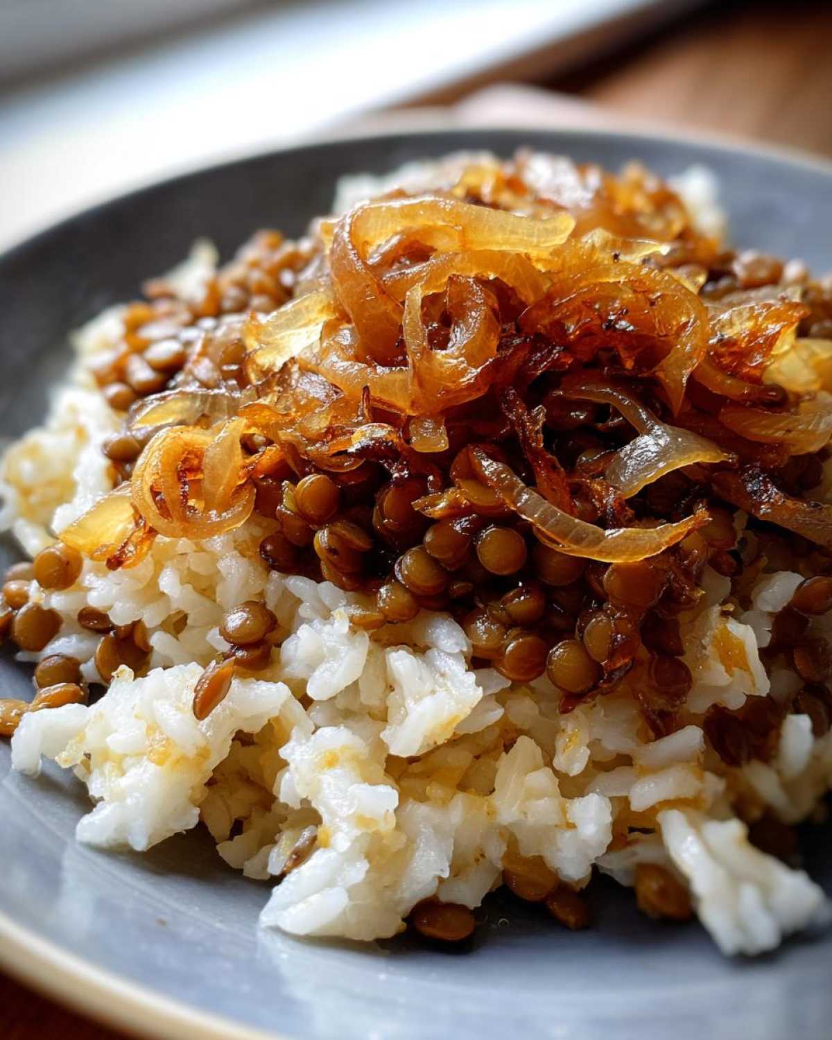 Lebanese Mujadara (Lentils and Rice) - detail 4