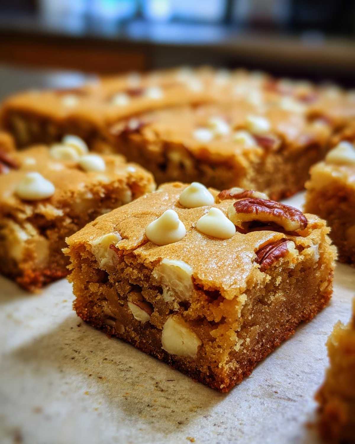 Maple Pecan Blondies with White Chocolate - detail 1
