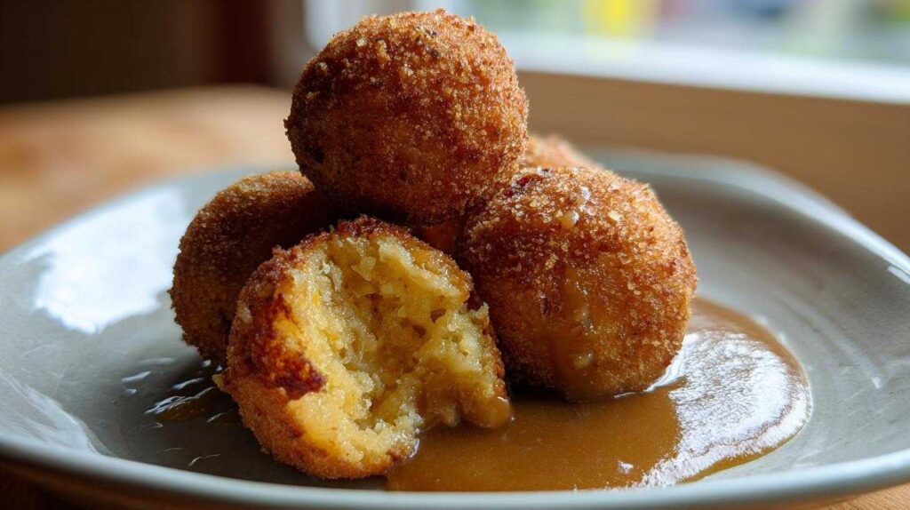 Mashed Potato Balls with Gravy Dip