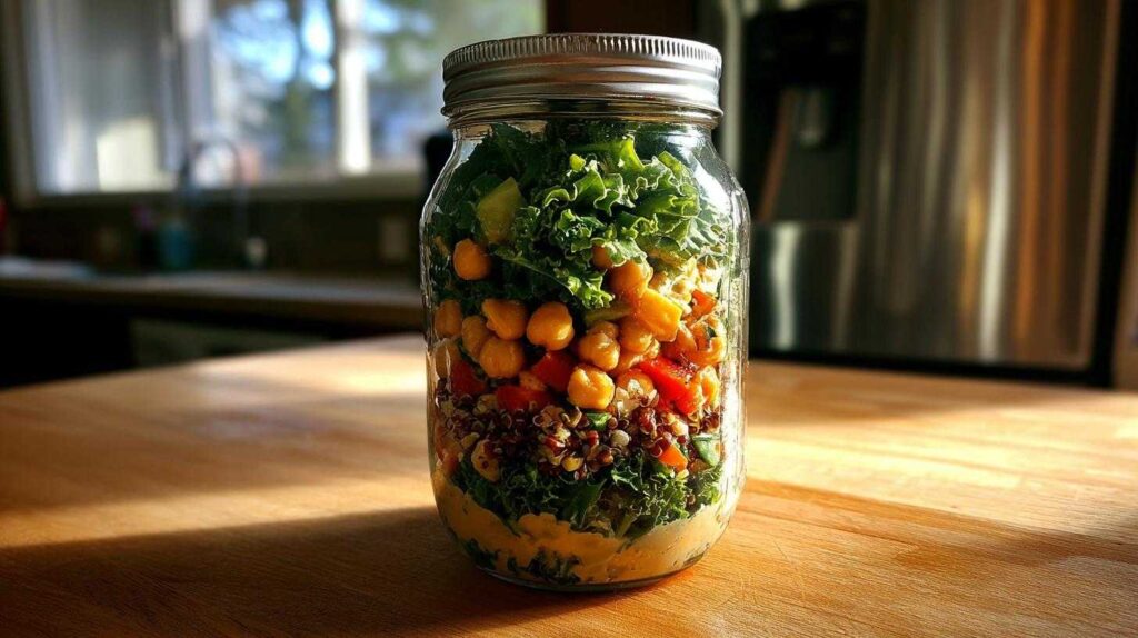 Amazing Mason Jar Kale Salad with Lemon Tahini Dressing Mason Jar Kale Salad with Lemon Tahini Dressing