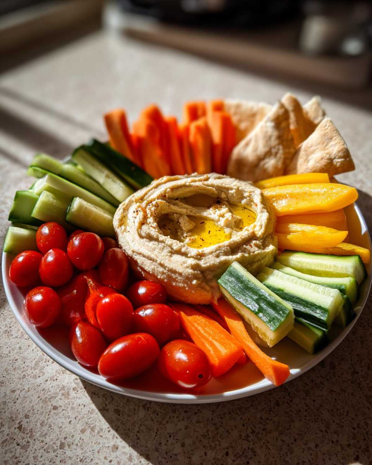 Mediterranean Hummus Platter with Veggies - detail 1