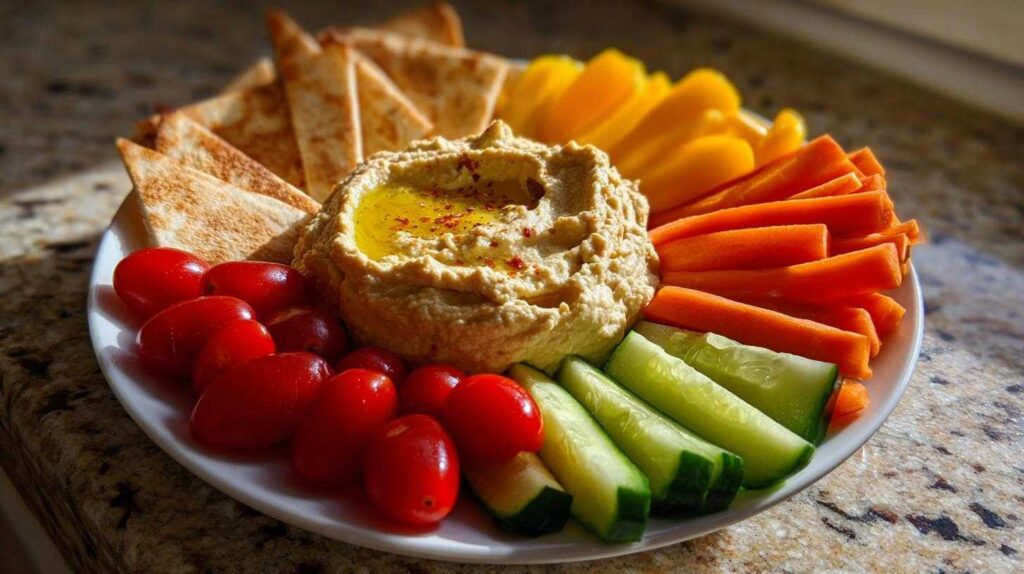 Mediterranean Hummus Platter with Veggies