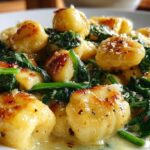 One-Pan Creamy Gnocchi with Garlic and Spinach