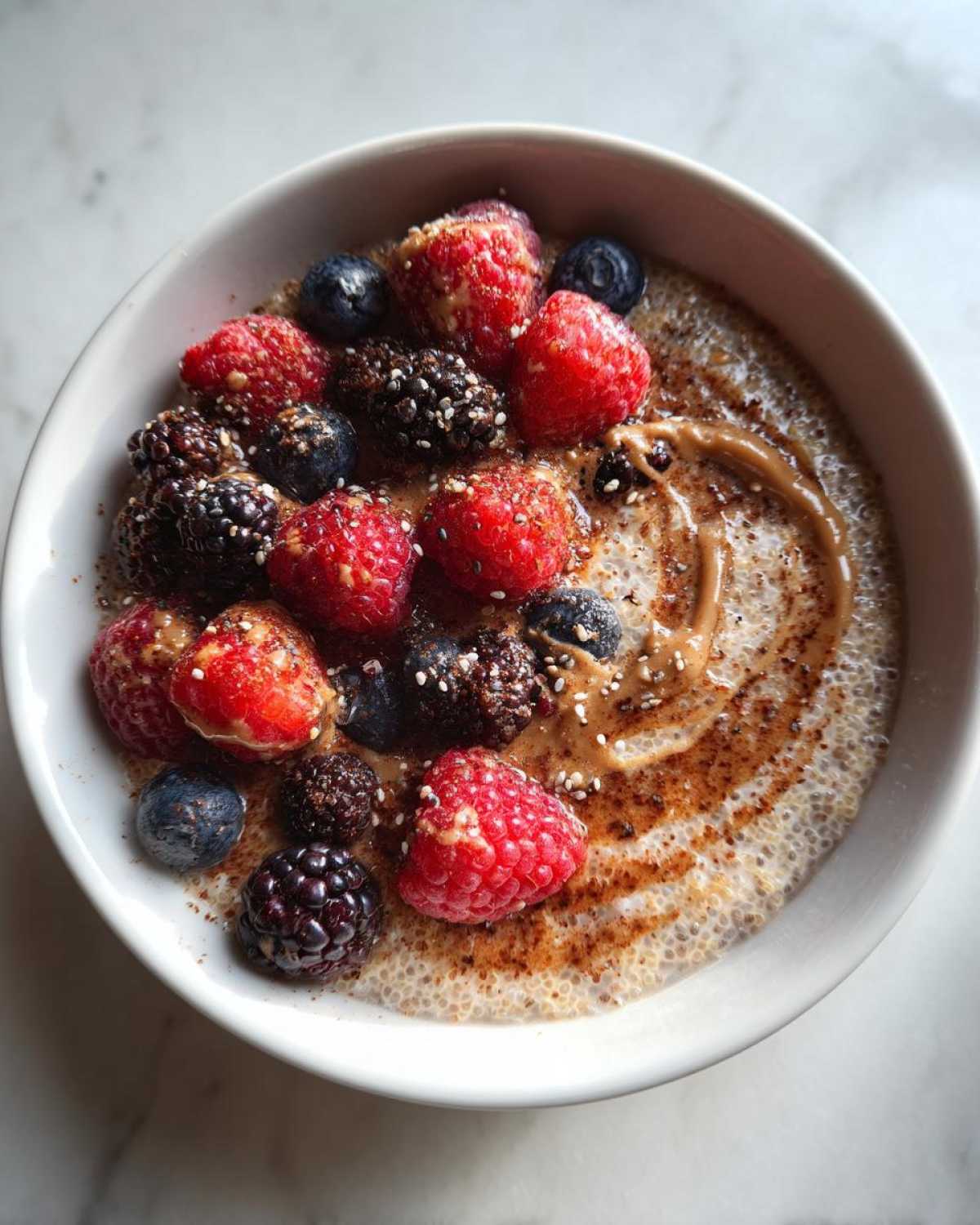 Overnight Quinoa Porridge with Almond Butter and Berries - detail 3