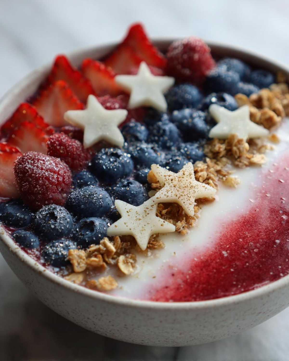 Patriotic Red White & Blue Smoothie Bowl - detail 2
