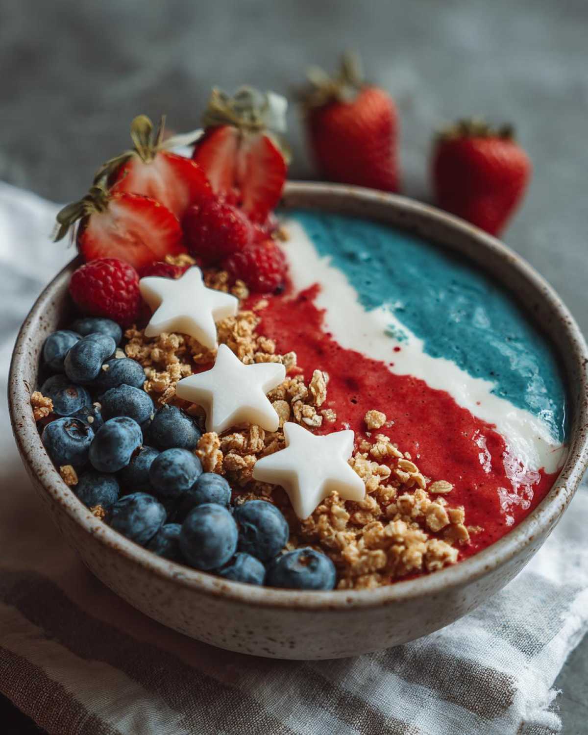 Patriotic Red White & Blue Smoothie Bowl - detail 4