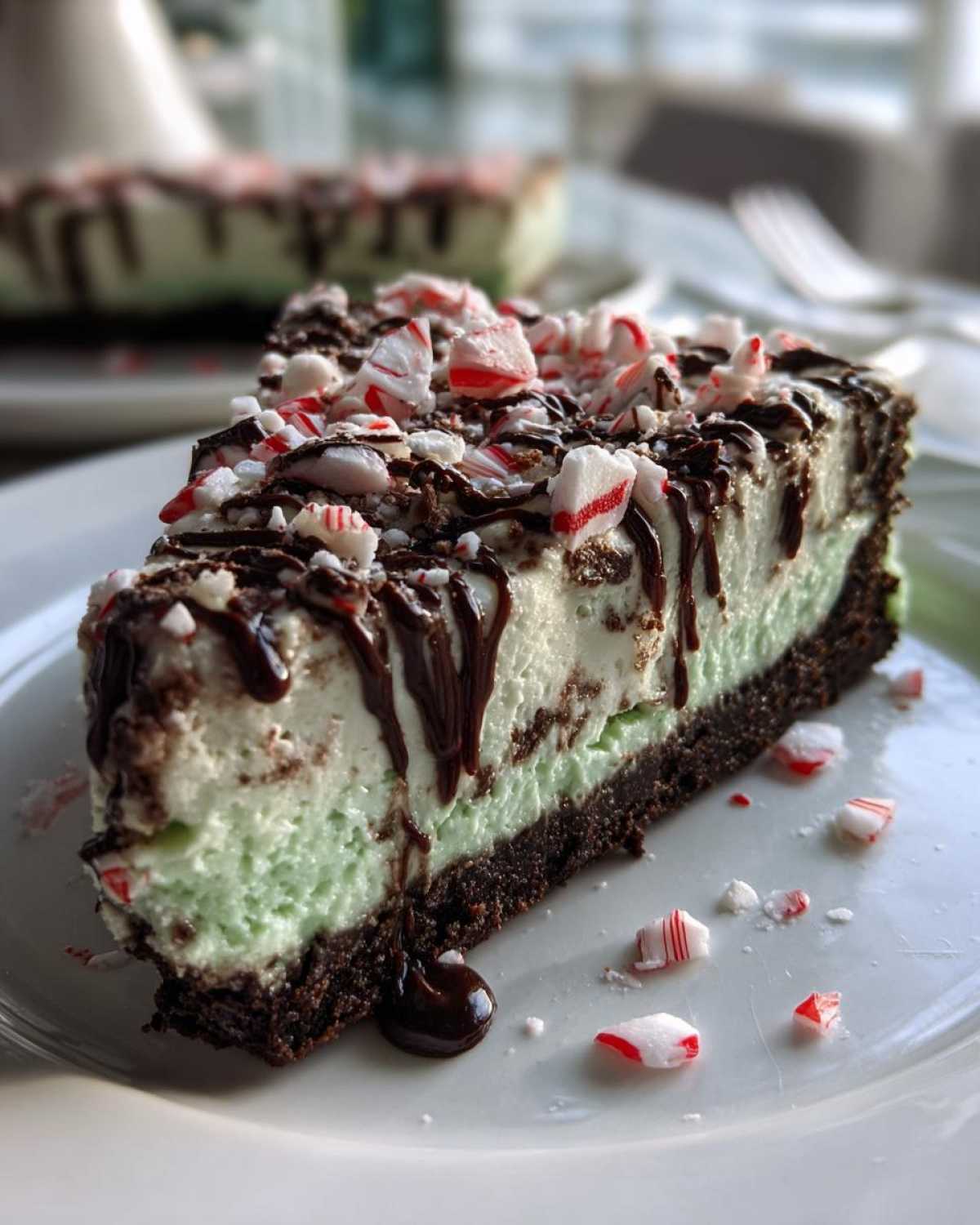 Peppermint Bark Cheesecake - detail 1