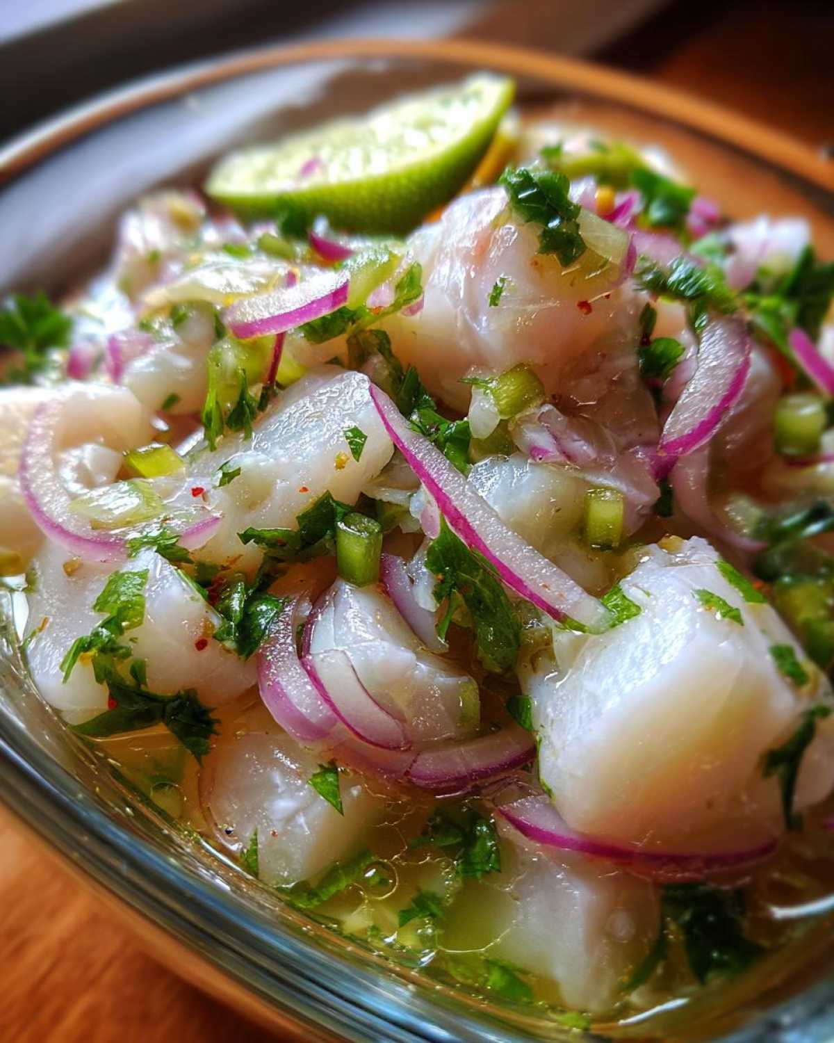 Peruvian Ceviche with Lime and Cilantro - detail 2