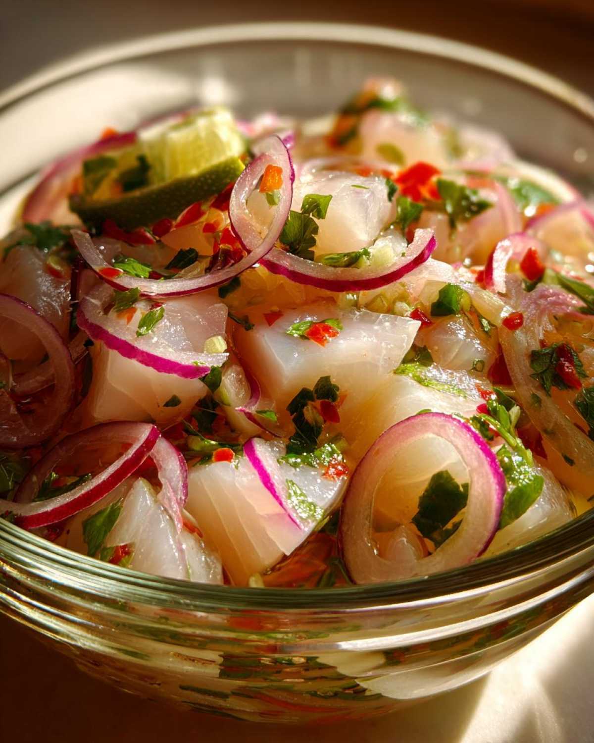 Peruvian Ceviche with Lime and Cilantro - detail 3
