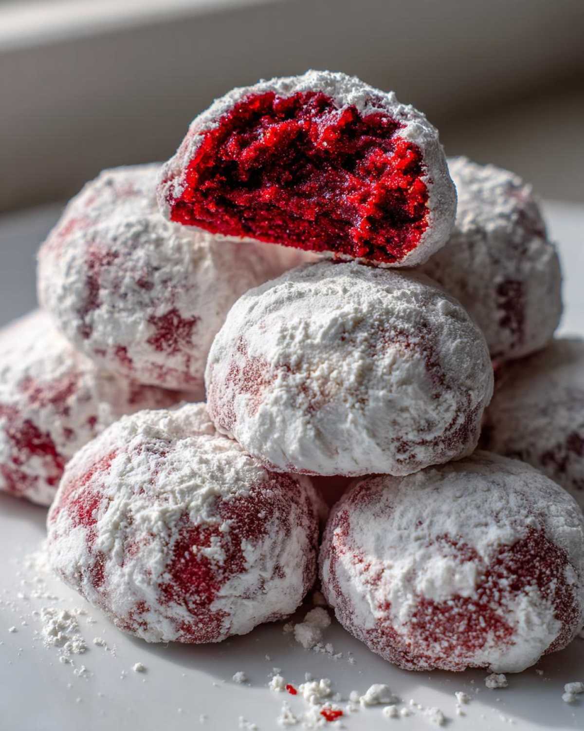 Red Velvet Snowball Cookies - detail 2