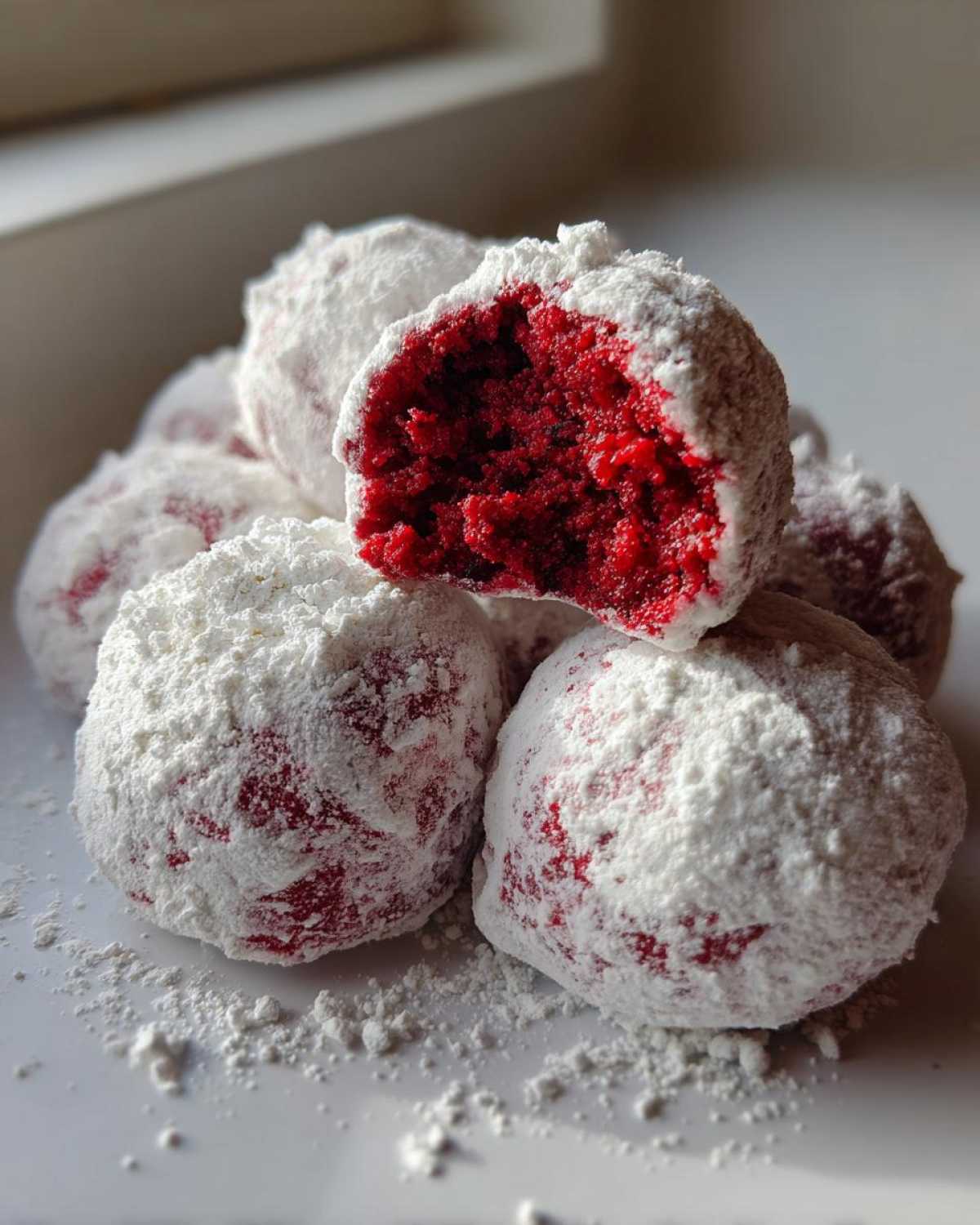 Red Velvet Snowball Cookies - detail 4