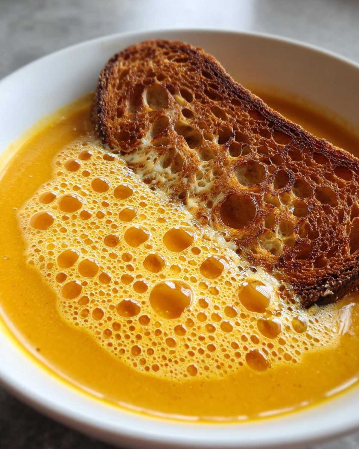 Roasted Pumpkin Soup with Gruyère Toasts - detail 1