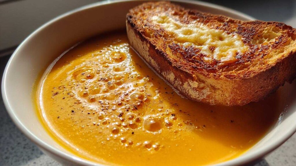 Roasted Pumpkin Soup with Gruyère Toasts