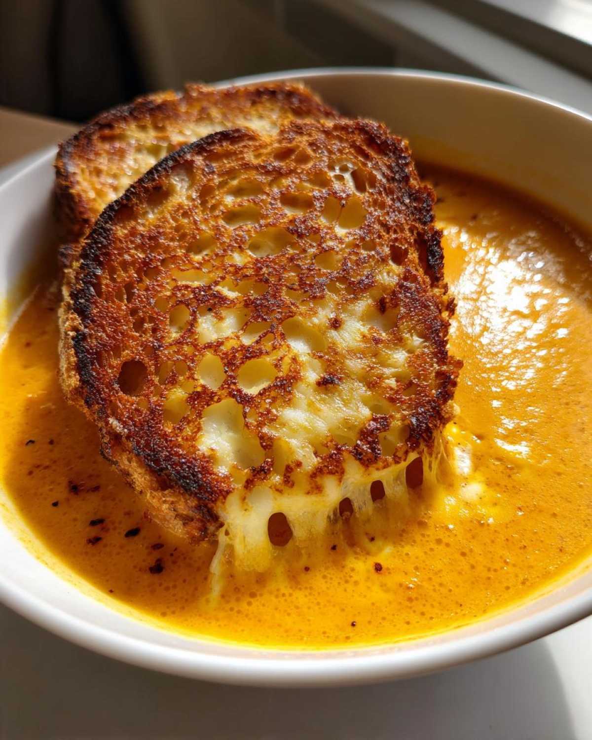 Roasted Pumpkin Soup with Gruyère Toasts - detail 2