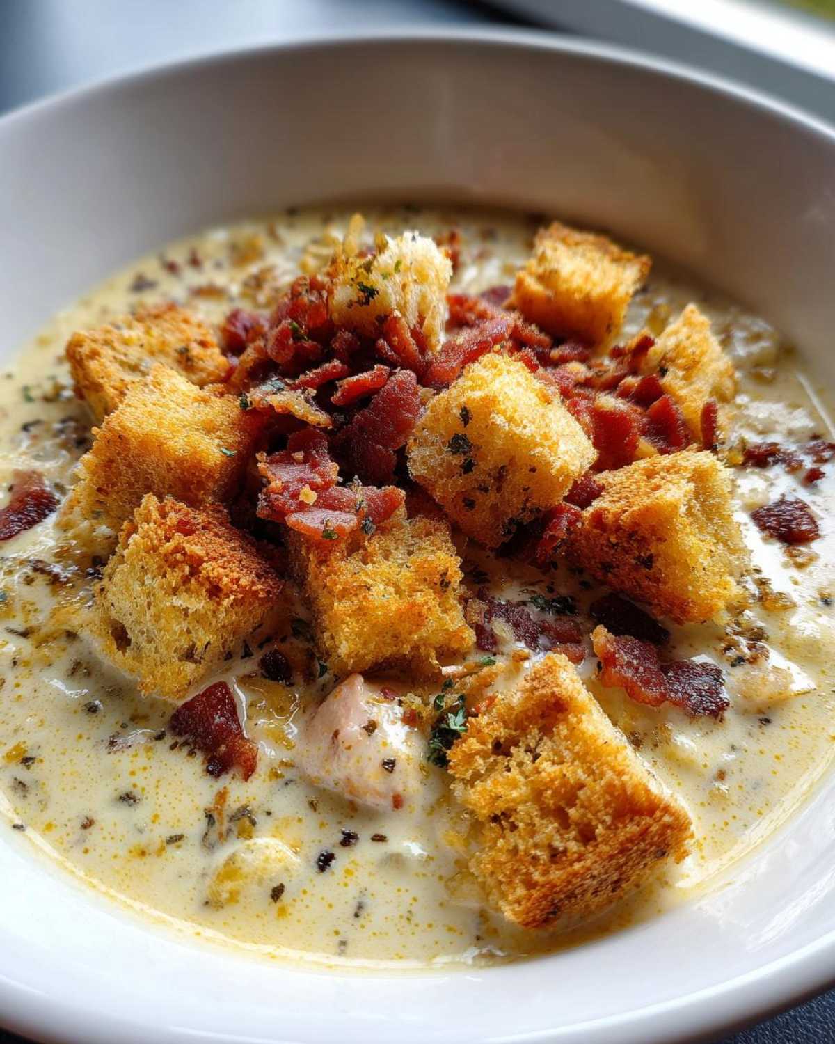 Seafood Chowder with Cornbread Croutons - detail 1