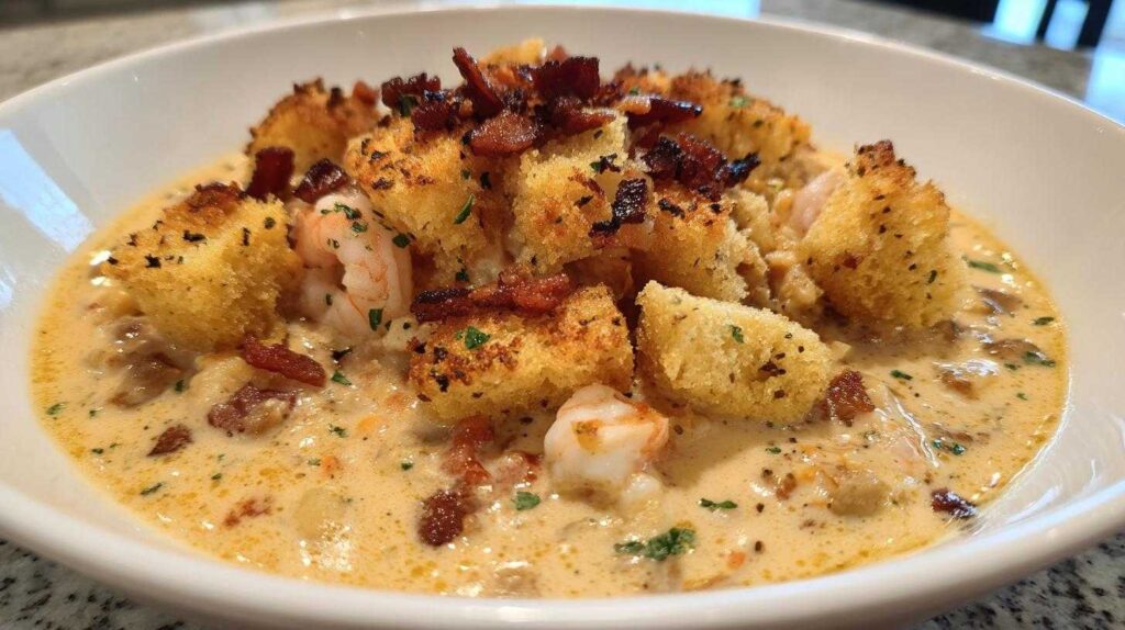 5 Amazing Seafood Chowder with Cornbread Croutons Seafood Chowder with Cornbread Croutons