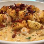 Seafood Chowder with Cornbread Croutons