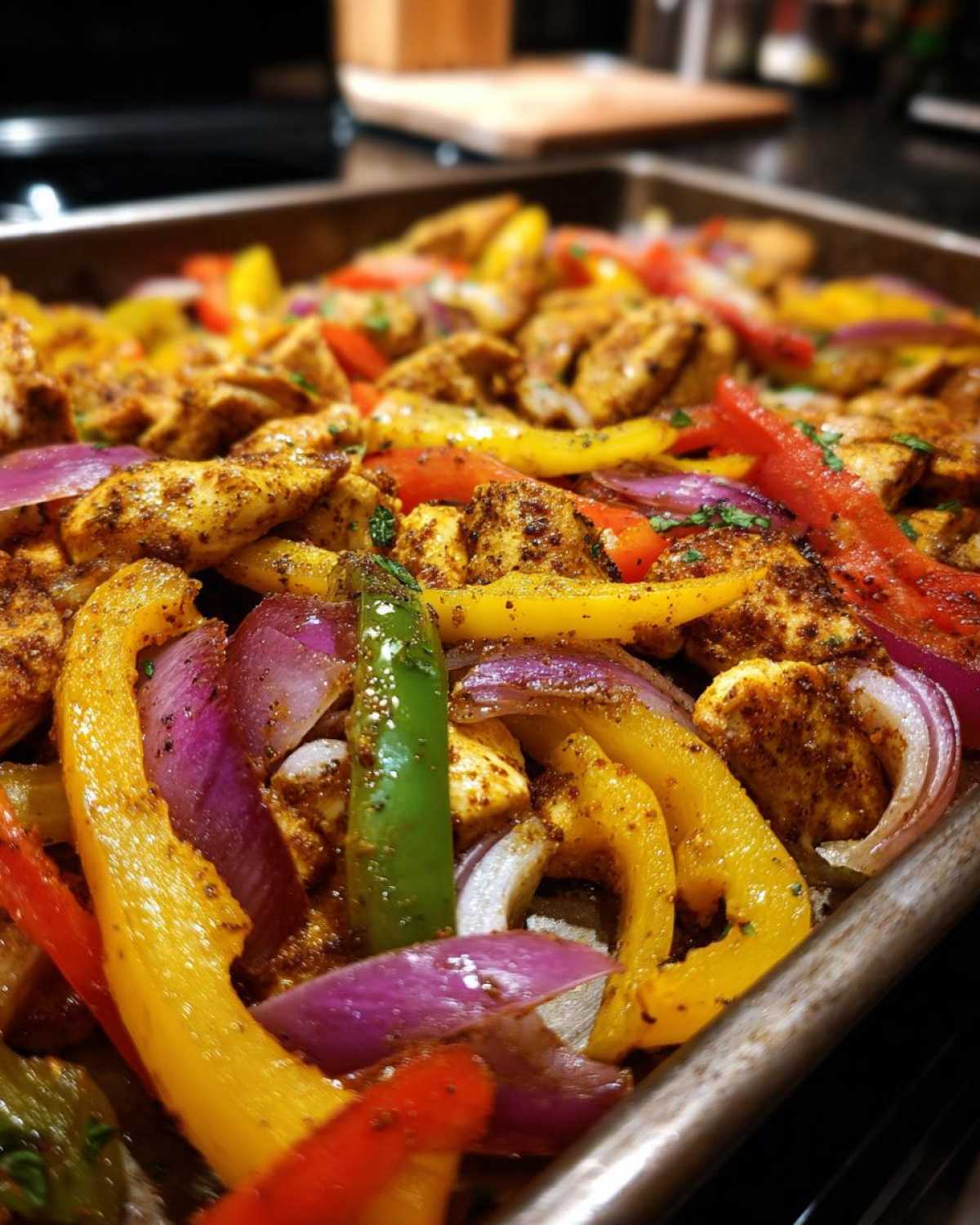 Sheet Pan Chicken Fajitas with Peppers - detail 2