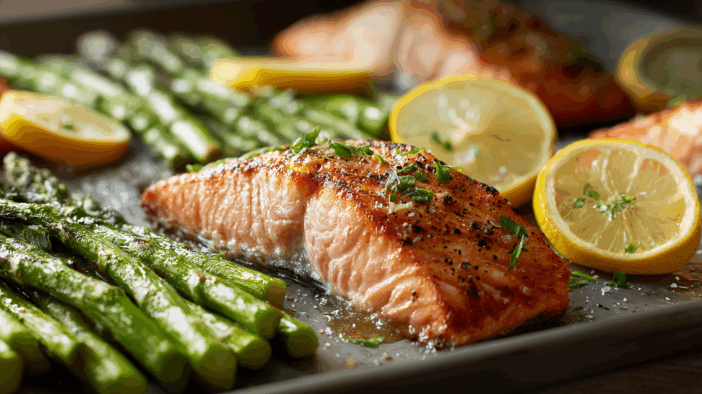 Sheet Pan Salmon with Asparagus