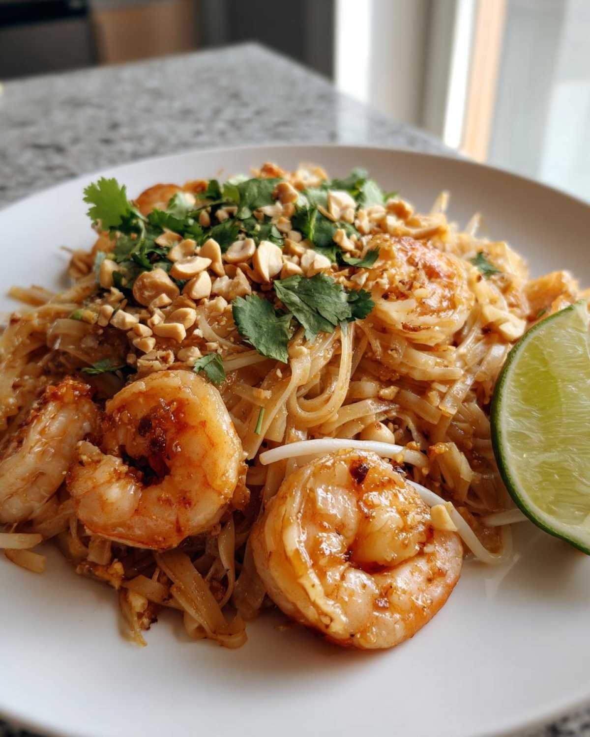 Shrimp Pad Thai (Thai Noodles) - detail 1