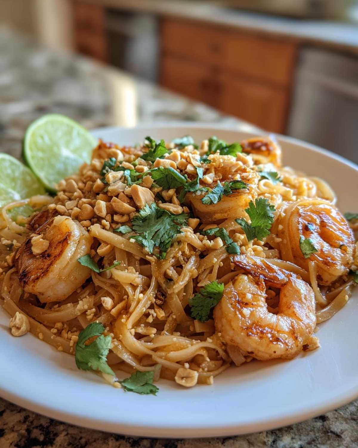 Shrimp Pad Thai (Thai Noodles) - detail 3