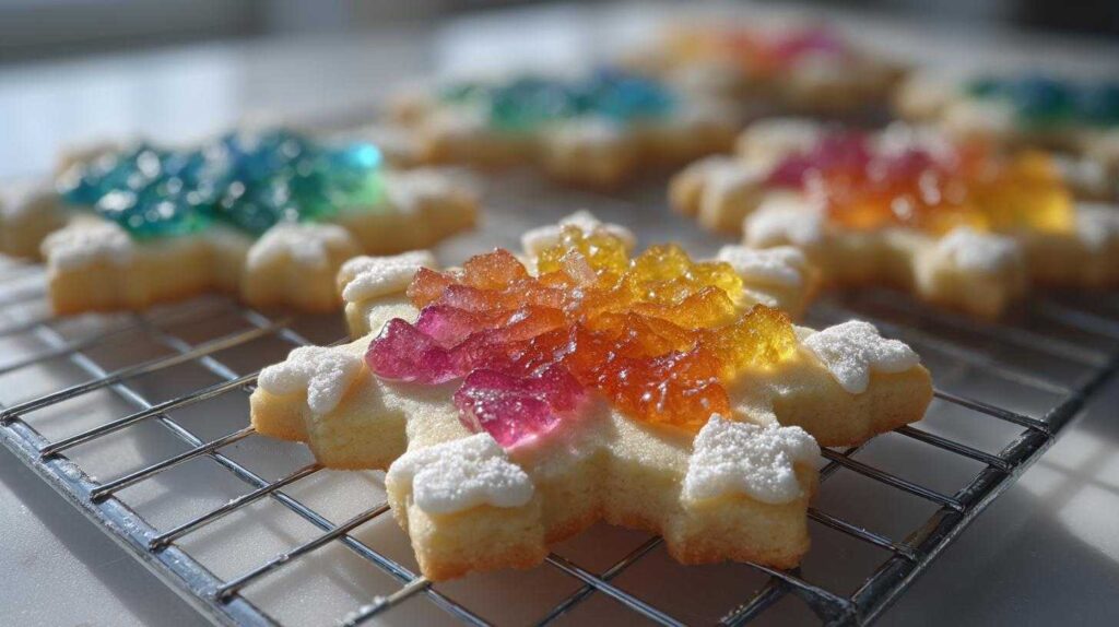 Snowflake Sugar Cookies with Stained Glass