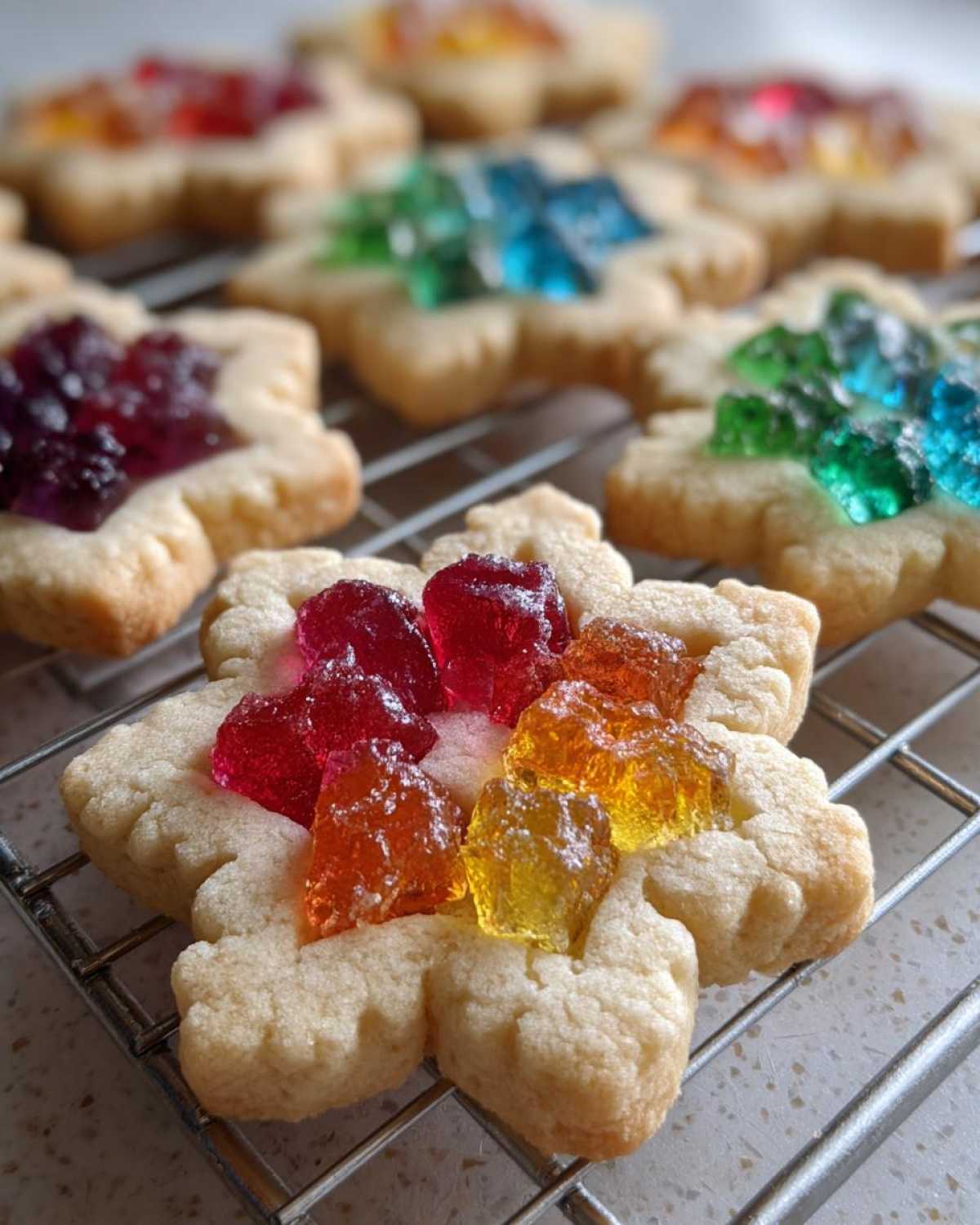 Snowflake Sugar Cookies with Stained Glass - detail 3