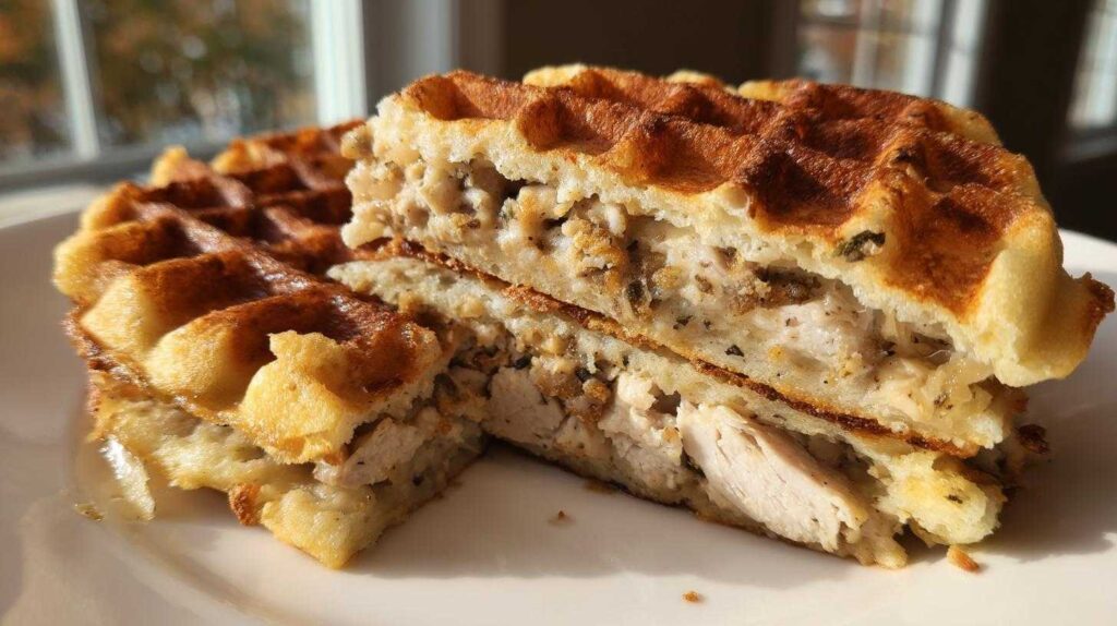 Stuffing Waffle Turkey Sandwich