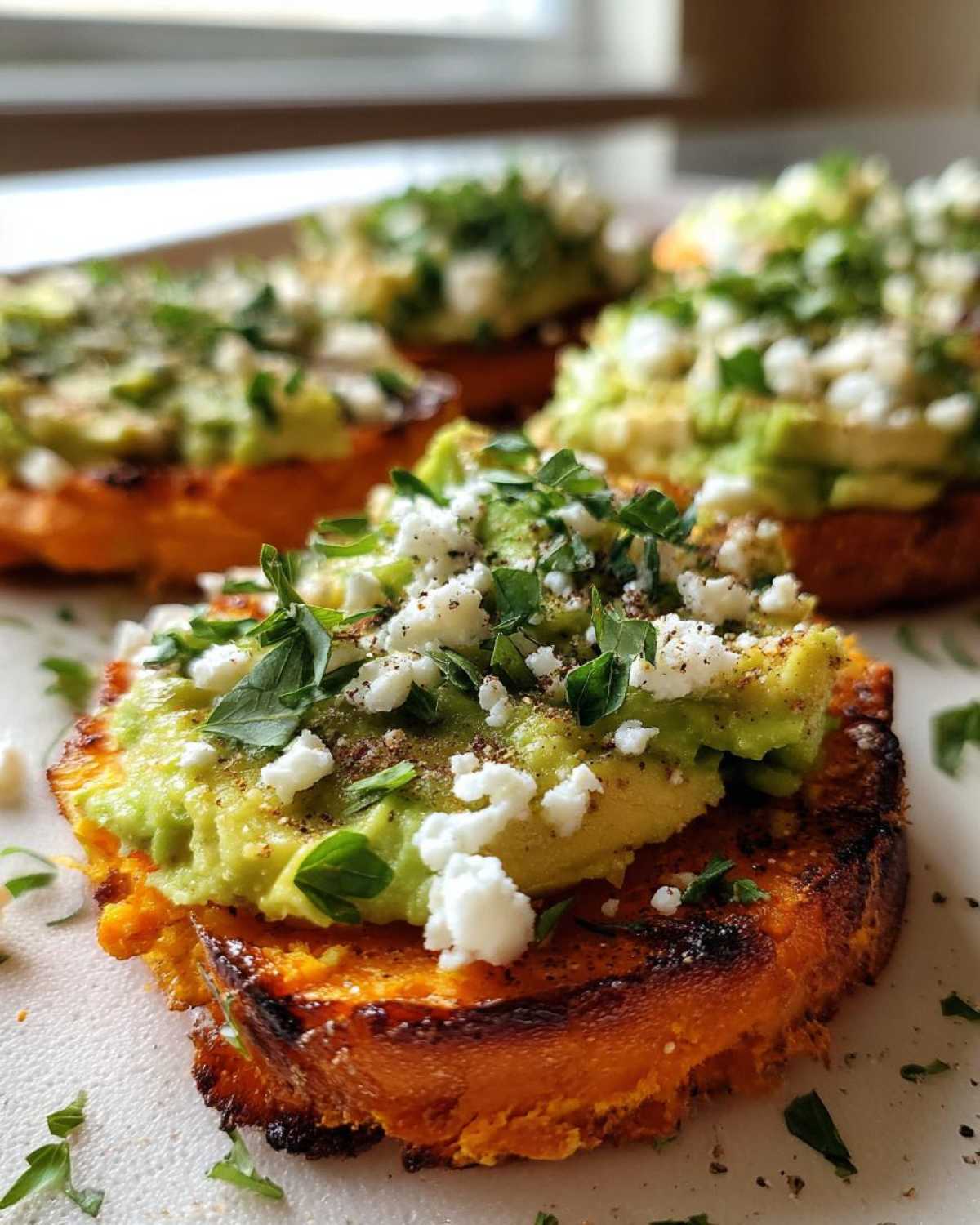 Sweet Potato Toasts with Avocado and Feta - detail 1