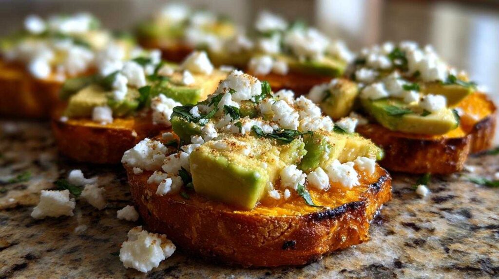 Sweet Potato Toasts: 1 Amazing Recipe Sweet Potato Toasts with Avocado and Feta