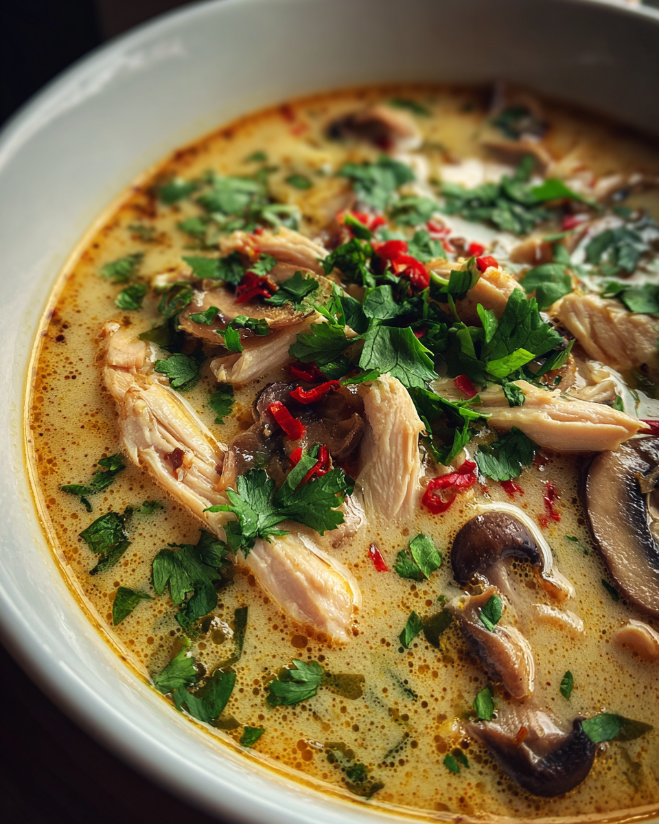 Thai Coconut Chicken Soup (Tom Kha Gai) - detail 1