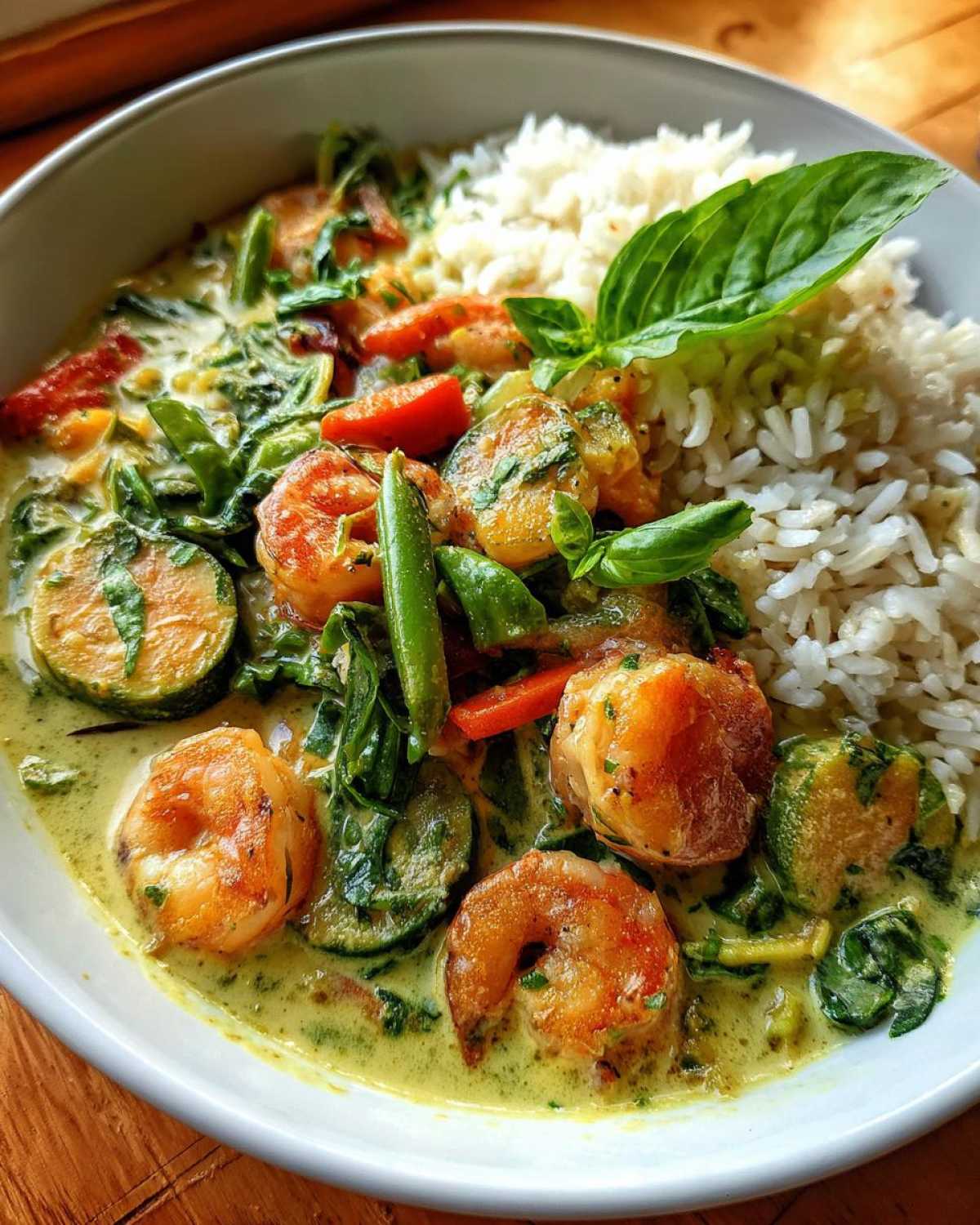 Thai Green Curry with Shrimp - detail 2