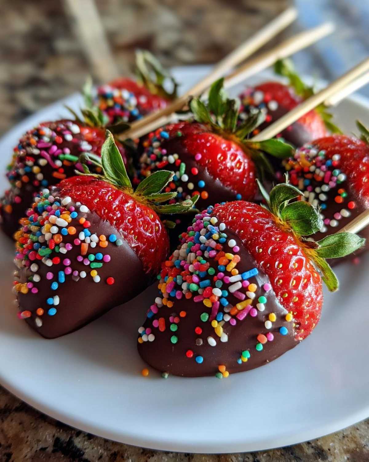 Valentine’s Day Chocolate-Covered Strawberry Skewers - detail 1