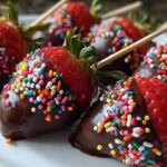 Valentine’s Day Chocolate-Covered Strawberry Skewers