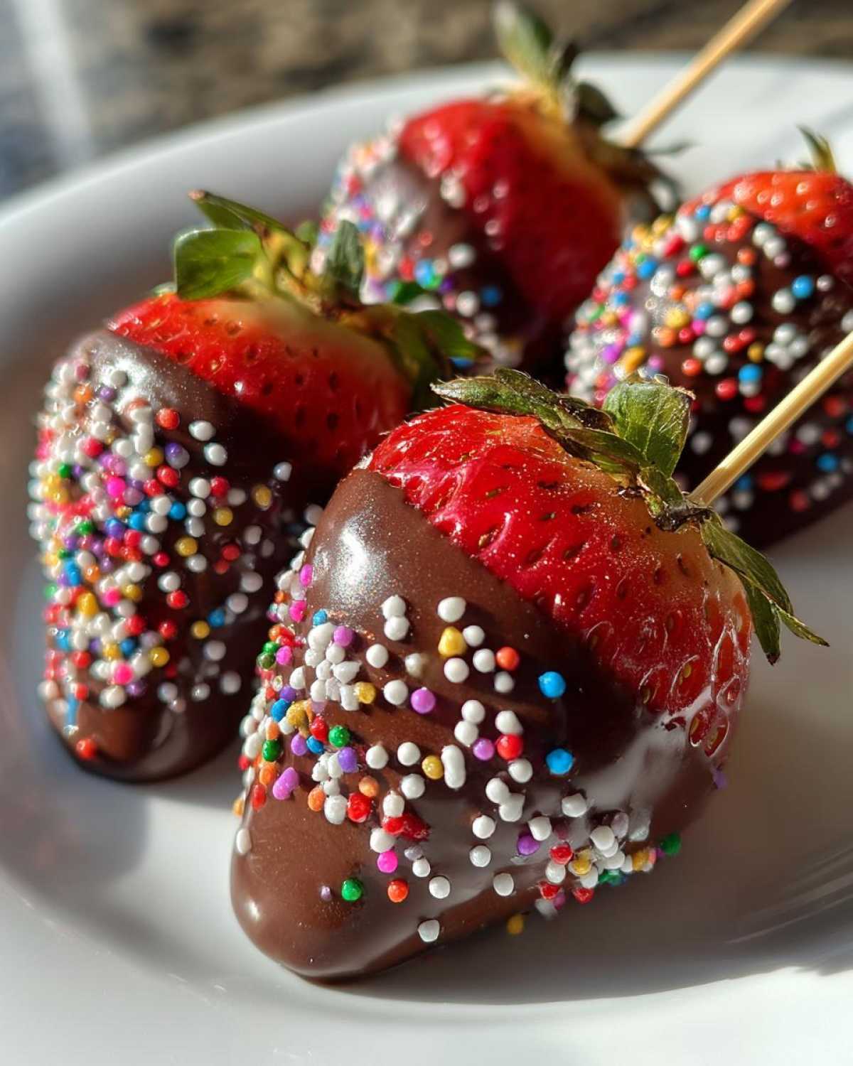 Valentine’s Day Chocolate-Covered Strawberry Skewers - detail 3