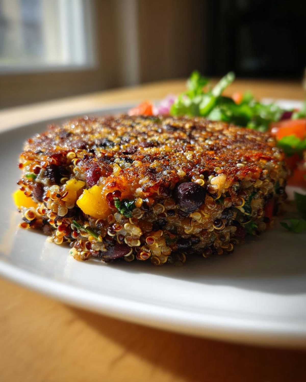 Vegan Black Bean Quinoa Burger - detail 2