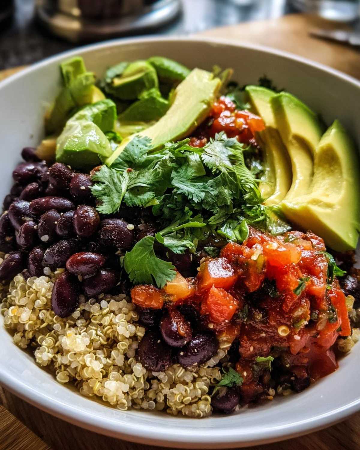 Vegan Breakfast Burrito Bowl with Black Beans & Avocado - detail 1