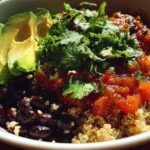 Vegan Breakfast Burrito Bowl with Black Beans & Avocado