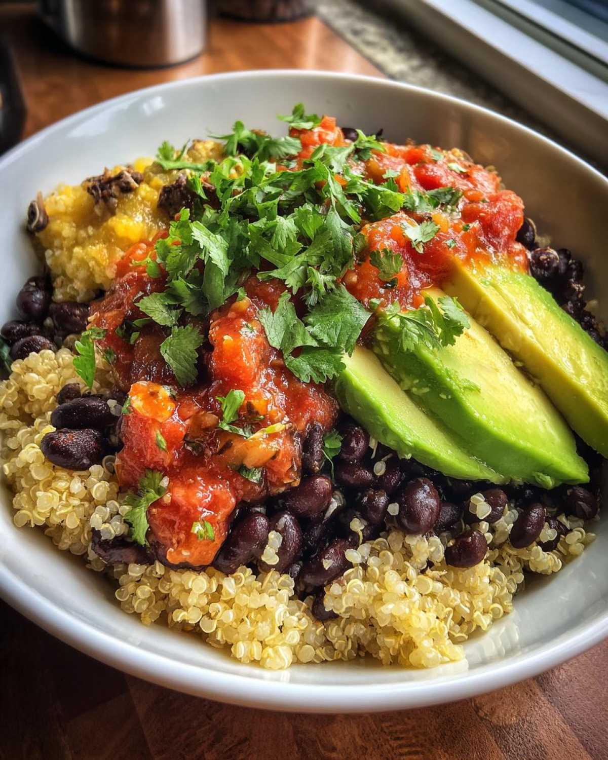 Vegan Breakfast Burrito Bowl with Black Beans & Avocado - detail 3