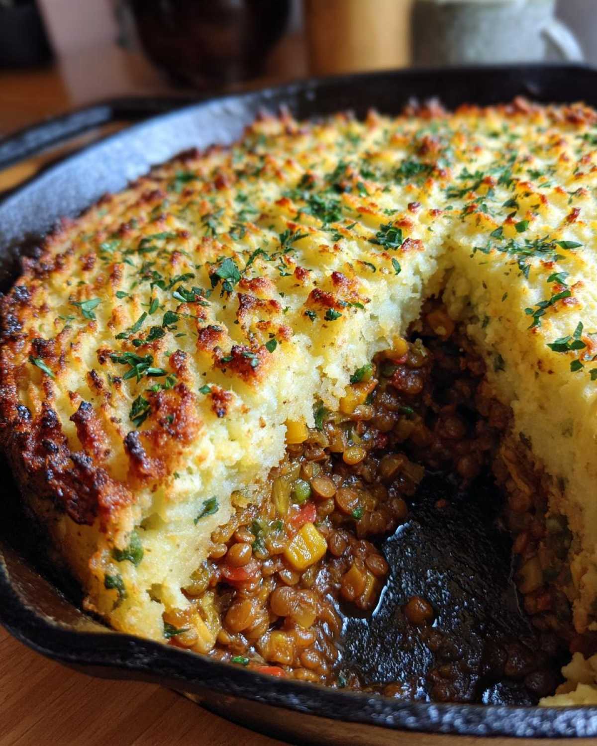Vegan Lentil Shepherd’s Pie - detail 2