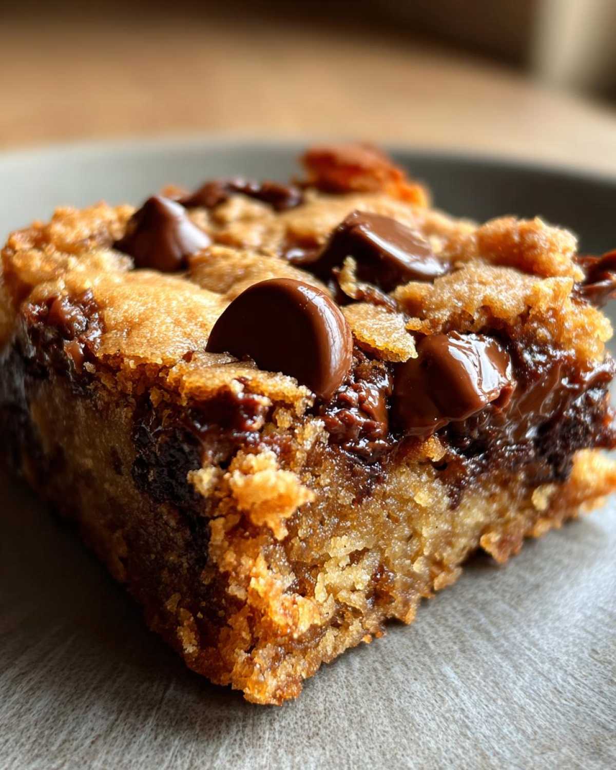 Vegan Peanut Butter Chocolate Chip Blondies - detail 3