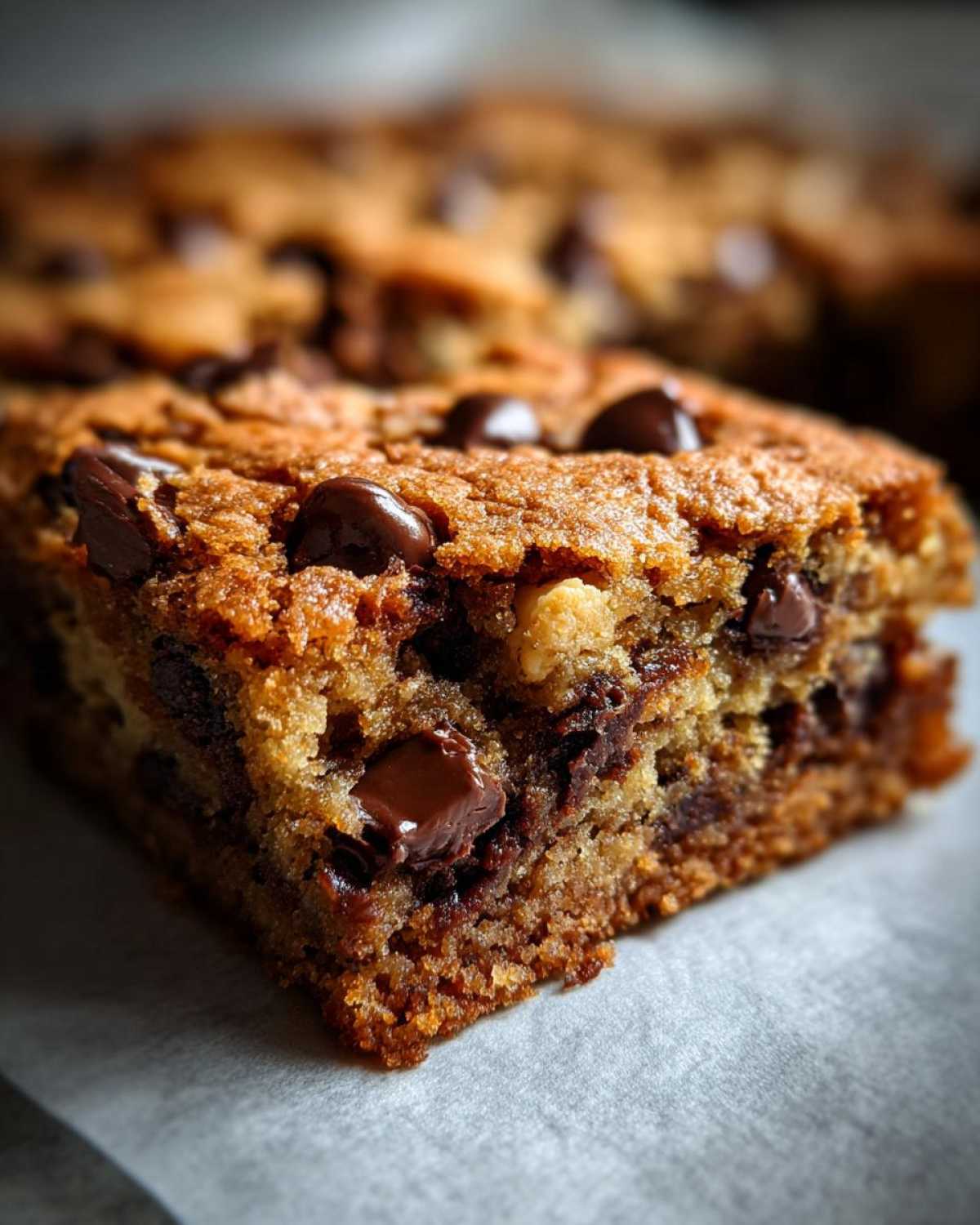Vegan Peanut Butter Chocolate Chip Blondies - detail 4