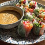 Vietnamese Fresh Veggie Spring Rolls with Peanut Sauce
